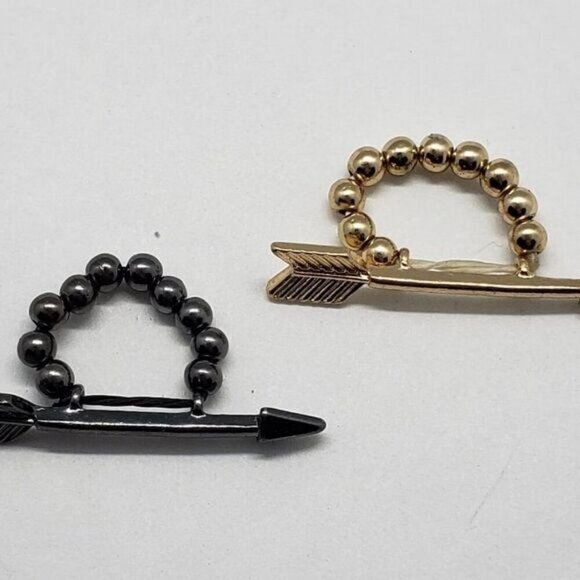 Jewelry - MUDD two gold and black arrow rings